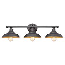 Westinghouse Iron Hill 3 Light Oil Rubbed Bronze Wall Mount Bath Light 6344900 The Home Depot In 2021 Farmhouse Vanity Lights Farmhouse Bathroom Light Wall Fixtures