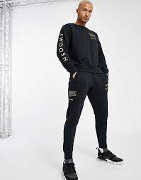 Get the best deals on mens nike shoes with gold swoosh and save up to 70% off at poshmark now! Nike Swoosh Tracksuit Set In Black And Gold Asos