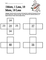 This 1 More 1 Less 10 More 10 Less Math Worksheet Would Be Great For Introducing The Topic Of Finding 1 Less 1 M Math Worksheet Number Grid Student Teaching