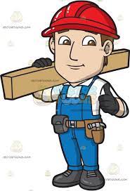 A Happy Male Construction Worker Black Gloves Embroidery Lessons Blue Jumper