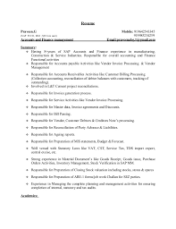 8+ years sap accounts & finance resume