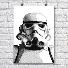 Stormtrooper Dotwork Print Star Wars Black And White Art Our Wall Art Posters And Prints Are Made Using The Highest Q Star Wars Drawings Art Star Wars Poster