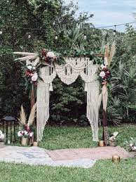 Macrame Wedding Backdrop Rental Outdoor Wedding Arch Etsy Macrame Wedding Decor Boho Wedding Decorations Macrame Wedding Backdrop