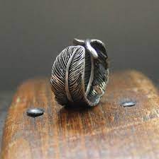 Feather Ring Raven Feather Ring Silver Feather Ring Feather Bypass Ring 043 Feather Ring Silver Feather Ring Raven Feather Ring
