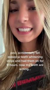 She Whitened Her Teeth for 9 HOURS 😳 my teeth hurt hust thinking about  it!! #reaction #teeth #health #teethwhitening