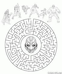 Akcje dzieją się w kanciastym świecie. Kolorowanka Avengers