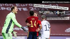 News, die nächsten spiele und die letzten begegnungen von spanien sowie die zuletzt eingesetzen spieler. Internationale Pressestimmen Zum Debakel In Spanien Dfb Team Wurde Zunichte Gemacht Sportbuzzer De