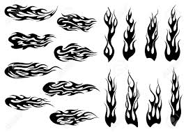 Flowers have a natural attractiveness and are very feminine, undoubtedly they are measured a feminine design. Black Fire Flames In Tribal Style With Long Swirls For Tattoo And Vehicle Decoration Design Royalty Free Cliparts Vectors And Stock Illustration Image 35531401