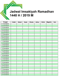 Yakni sepuluh menit sebelum terbit fajar, sebagaimana jarak waktu sahur. Download Jadwal Imsakiyah Ramadhan 2019 1440 H Blogaziz