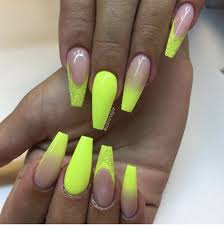 pinned by lovemebeauty85 yellow nails neon acrylic nails neon green nails