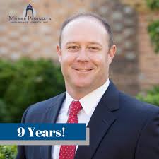 Cheers to 9 years! Please join us in wishing a very Happy Middle Peninsula  Workiversary to our Deltaville Territory Manager, Brad Norris. Thank you  for all that you do, Brad! #northernneckva #insurance #