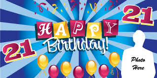Round out the party decor with solid color streamers. 21st Birthday Banner Blue Rays