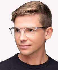 Man Mens Crystal Glasses Frames Glasses Direct ™ -NB4164 Square Clear  Glasses For Men