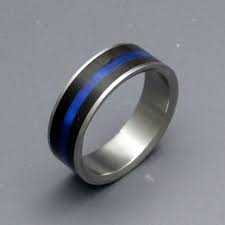 Fiances Wedding Band Police Thin Blue Line Titanium Wedding Rings Rings For Men Black Rings
