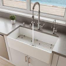 Alfi Brand Fireclay 36 In Single Bowl Farmhouse Kitchen Sink In White Abf3618 W The Home Depot Farmhouse Sink Kitchen Farm Sink Single Bowl Kitchen Sink