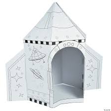 Xl size kids cardboard playhouse color your toy for house children diy durable. Color Your Own Rocket Ship Playhouse Oriental Trading