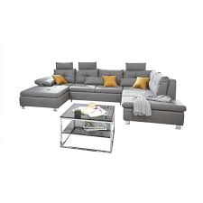 Casavanti Wohnlandschaft Madeira 184 X 350 X 235 Cm Stoffbezug Graubraun