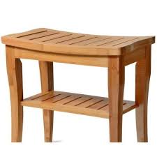 Bambusi Bamboo Shower Seat Bench With Storage Shelf For Seating Support And Relaxation By Bambsi Bel Ssb The Home Depot Shower Seat Teak Shower Bench Bench With Storage