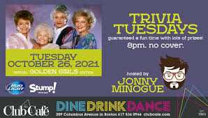 Save boston virtual game night: Trivia Tuesday Golden Girls Edition Club Cafe