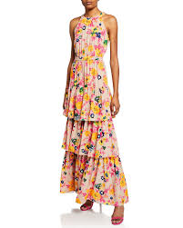 Msgm Floral Print Halter Ruffle Maxi Dress In 2020 Ruffled Maxi Dress Maxi Dress Dresses