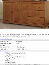 O Sullivan Dresser 37391 In Heartland Pine Closest Storage Large Drawers Dresser