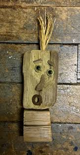 Little Driftwood Face On Wood Base Driftwood Art Junk Art Wood Art