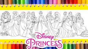 Princess jasmine disney junior disney princess coloring book the. Coloring Disney Princess Ariel Cinderella Jasmine Aurora Snow White Mulan Tiana More Youtube