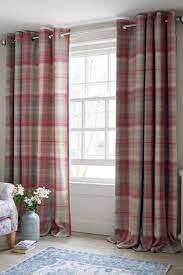 Buy Raspberry Woven Check Milton Eyelet Curtains From The Next Uk Online Shop Curtains House Interior Home