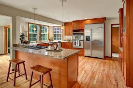 American Cherry Double Shaker Cherry Wood Kitchens Traditional Kitchen Interior Kitchen Cabinets And Flooring