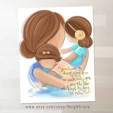 Mother And Daughters Wall Art For Girl S Room Decor Gift For Wife And Mom Mother S Day Baby Shower Family Wall Art Mother Daughter Art Nursery Pictures