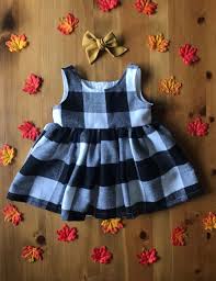 Black And White Plaid Toddler Dress Black And White Plaid Baby And Toddler Dress Optional Bow Add On Winter Baby Clothes Toddler Dress Baby Girl Dresses