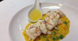 Lobster Poached In Vanilla Bean Butter Served With Saffron Sweet Pea Risotto Recipe By Jose Hernandez Recipe Risotto Recipes Recipes Lobster Recipes