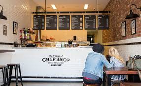 Blackboard Menu Above Counter Fish And Chip Shop Coffee Shop Design Chips Restaurant