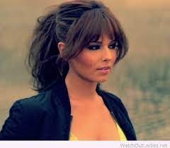 The center part style works like magic on medium hair with bangs for round face. Full Ponytail And Fringe Hair Style Haircuts For Long Hair With Bangs Haircuts For Long Hair Hair Styles