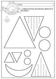 A criança joga o dado e segue a trilha pisando somente na figura sorteada. Atividade Formas Geometricas Palhaco