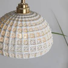 Pendant Light Ceramic Shade Brass Ceiling Light Fixture Etsy Vintage Pendant Lighting Pendant Light Ceramic Pendant Light