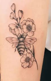 This is one element in tattooing that can be drawn out in numerous ways, creating different effects, symbolism and of course. Bumble Bee And Flowers Tattoo Flower Wrist Tattoos In 2021 Flower Wrist Tattoos Bumble Bee Tattoo Bee And Flower Tattoo