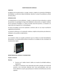 Monitorizacion Cardiaca Pdf Corazon Medicina