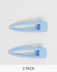 Glam up your everyday look with our wide range of women's hair accessories. Asos Design Pack Of 2 Hair Clips In Baby Blue Snap Shape Blue Hair Accessories Baby Blue Hair Pastel Blue Hair