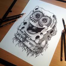 Sponge Bob Drawing By Atomiccircus Realistic Pencil Drawings Spongebob Drawings Creepy Drawings