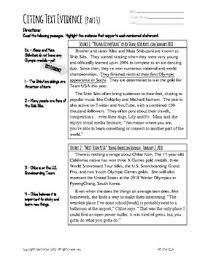 Some of the worksheets displayed are citing textual evidence, embedding textual evidence and in text citations quick guide, common core 7th grade reading literature objective, lesson 6 student book 5360 citing evidence to, the ace writing strategy. Citing Text Evidence Practice Page By All Star Ela Tpt