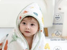 Amazon.com: usbettas Muslin Hooded Baby Towels 2 Pack, Ultra Soft &  Absorbent Baby Bath Towels, Bath & Beach Essentials, Shower Gifts for  Newborns, Babies, Infant, Toddler