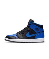 Nike Air Jordan 1 Mid Black Hyper Royal White Jordan 1 Mid Black Royal White Men S Shoe Jordan 1 Mid Air Jordans Jordan 1