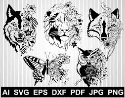 Download Owl Silhouette Svg Floral Lion Svg Butterfly With Flowers Etsy In 2021 Owl Silhouette Silhouette Butterfly Butterflies Svg