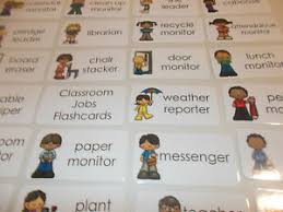 Details About 23 Classroom Jobs Flash Cards Preschool Thru 4th Grade Responsibility Flashca