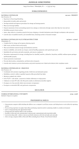 Presentation and strong oral and written communication and reporting skills. Material Controller Resume Sample Mintresume