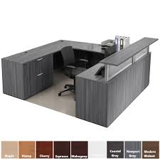 Currently the desk consists of two parts: Dual Curved U Shaped Reception Desk 8 9 Or 10 Reception Desk