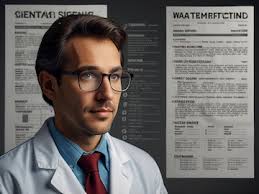 Scientific magazine template collage of doc guy read check list analyze