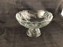 Vintage Teleflora Clear Glass Pedestal