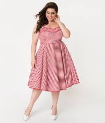 Black And White Gingham Dress Plus Size Plus Size Red White Gingham Cotton Angie Rockabilly Swing Dress Plus Size Vintage Dresses Plus Size Flapper Dress Rockabilly Swing Dress